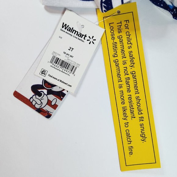 Disney Mickey & Minnie Mouse Toddler Pajamas set 2 pc 2T patriotic 12 mo baby - Picture 12 of 12